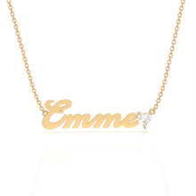 Load image into Gallery viewer, High Polish Cursive Font Personalized Name Necklace with Birthstone and Rolo Chain