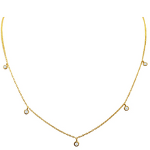 Load image into Gallery viewer, 14K Gold Bezel Set Charm Necklace