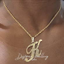 Load image into Gallery viewer, Diamond Cut Initial Rope Necklace
