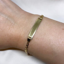Load image into Gallery viewer, Solid 10K Gold Flat Marine Link Baby ID Bracelet