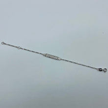 Load image into Gallery viewer, Baby 10K White Gold Figaro Link ID bracelet