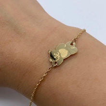 Load image into Gallery viewer, Large 10K Gold Teddy Bear Baby ID Bracelet