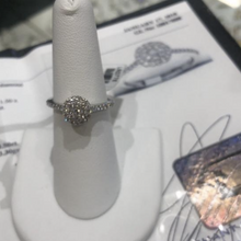 Load image into Gallery viewer, 14K White Gold Diamond Cluster Halo Engagement Ring