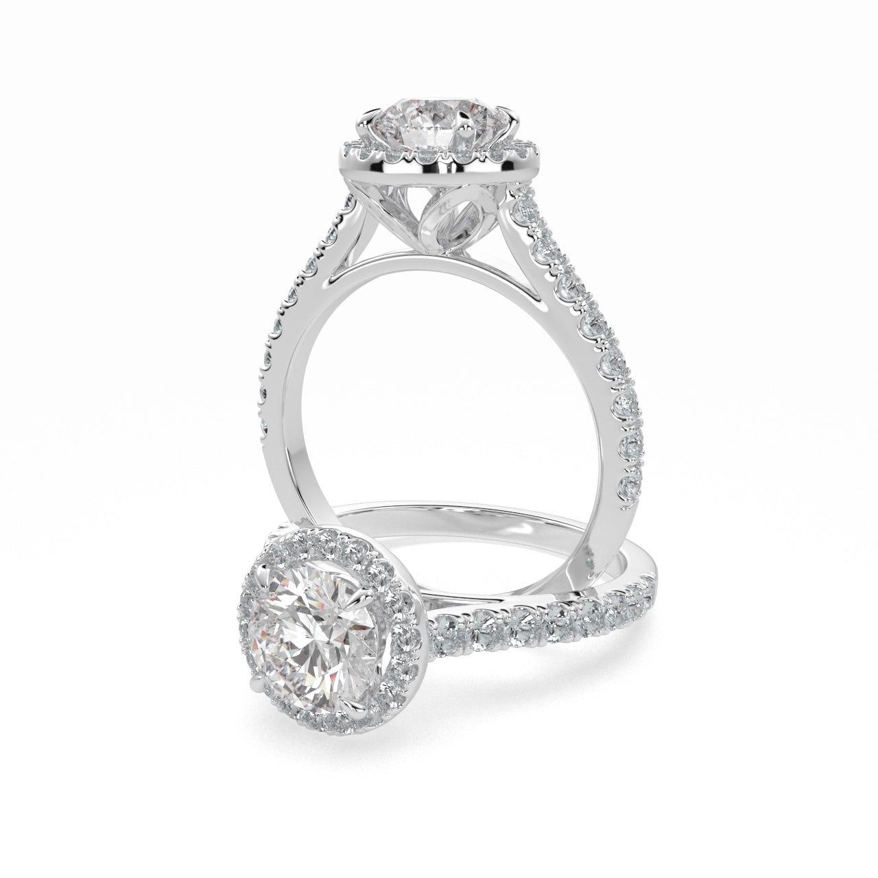 Lotus halo engagement ring 2025