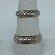 Load image into Gallery viewer, NEW 10K two Tone Diamond Cut Wedding Band