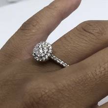 Load image into Gallery viewer, 14K White Gold Diamond Cluster Halo Engagement Ring