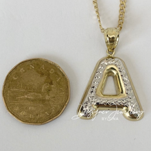 Load image into Gallery viewer, 10K Two Tone Gold Puffed Initial Chain Set