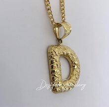 Load image into Gallery viewer, 10K Gold Puffed Nugget Initial Chain Set