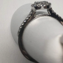 Load image into Gallery viewer, 14K White Gold Diamond Cluster Halo Engagement Ring