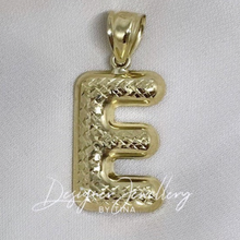 Load image into Gallery viewer, 10K Gold Puffed Nugget Initial Chain Set