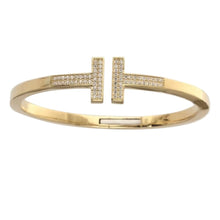 Load image into Gallery viewer, 10K Gold Bar Bangle Bracelet