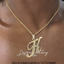Load image into Gallery viewer, Diamond Cut Initial Rope Necklace