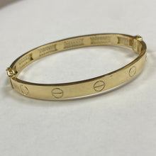Load image into Gallery viewer, REVERSIBLE 10k Gold Designer Inspired Bangle with Two Wearable Designs