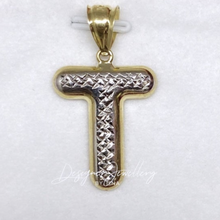 Load image into Gallery viewer, 10K Two Tone Gold Puffed Initial Chain Set
