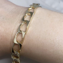 Load image into Gallery viewer, Gold Solid Square Curb Link Bracelet