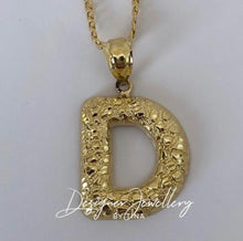Load image into Gallery viewer, 10K Gold Puffed Nugget Initial Chain Set