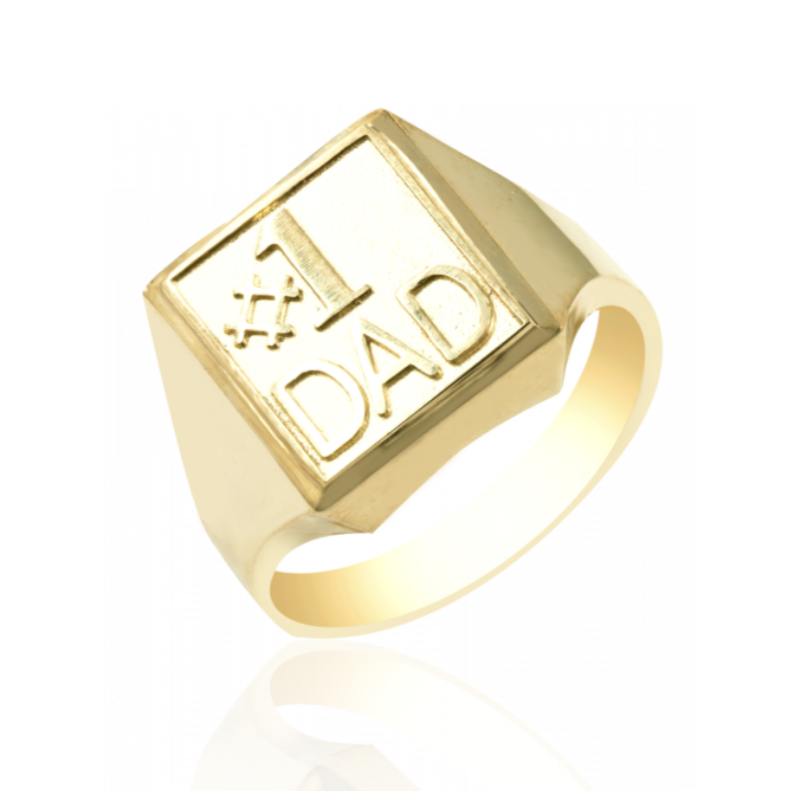 10K Gold 1 DAD Signet Ring