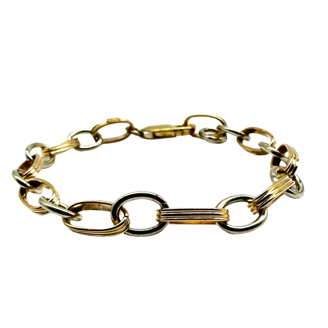 Ladies 10K Fancy Link Bracelet