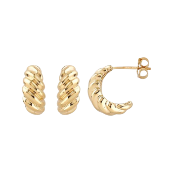 14K Gold Croissant Earrings