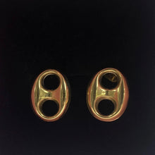Load image into Gallery viewer, Medium 10K Gold Puffed Link Earrings
