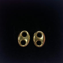 Load image into Gallery viewer, Small 10K Gold Puffed Link Earrings
