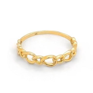10K Gold Minimalist Chain Link Ring