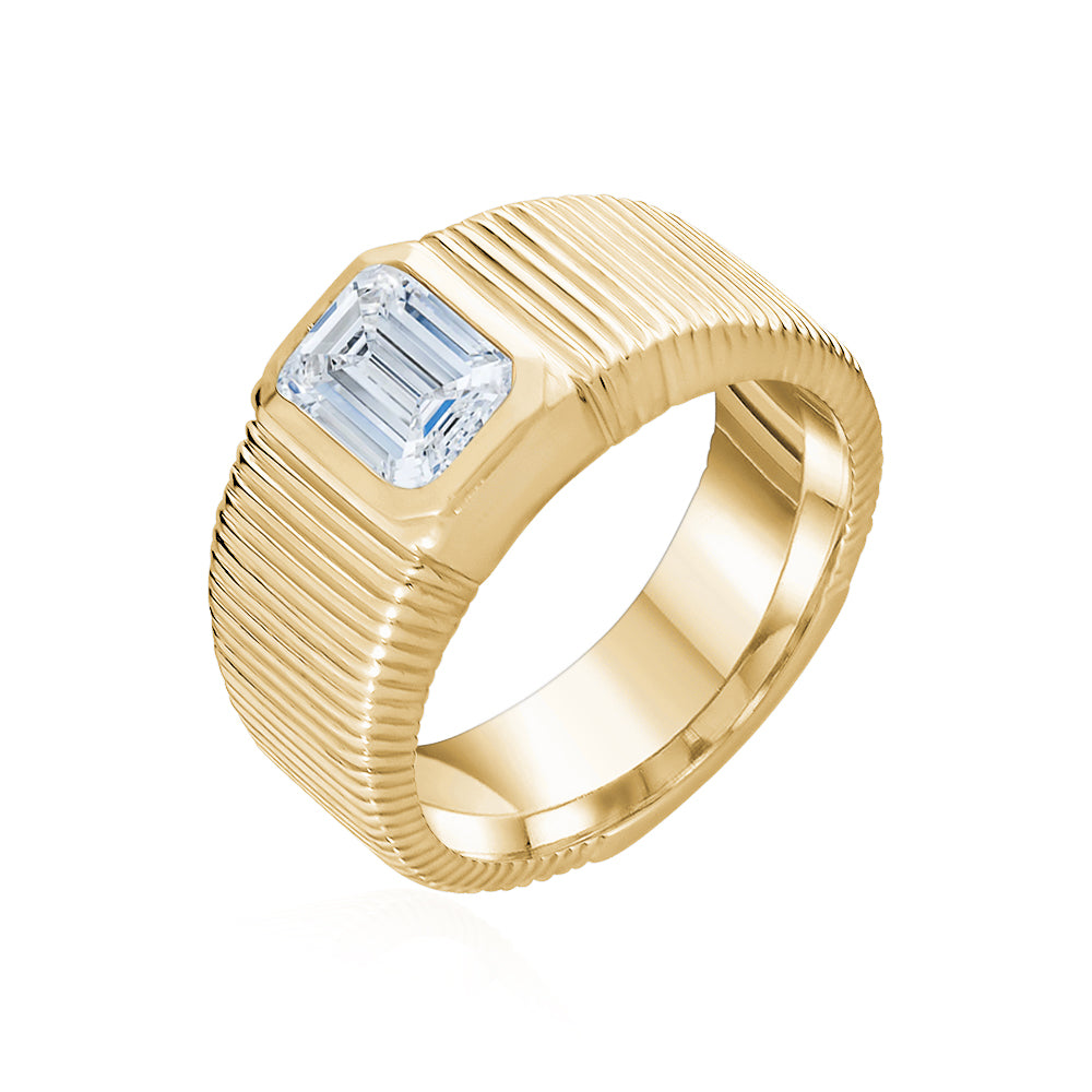 Ladies 10K Gold CZ Signet Ring
