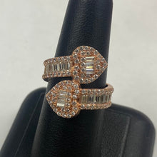 Load image into Gallery viewer, 10K White Gold CZ Double Heart Crossover Ring
