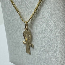 Load image into Gallery viewer, 10K Gold Diamond Cut Ankh Pendant
