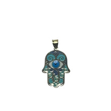 Load image into Gallery viewer, 10K Gold Evil Eye Hamsa Necklace
