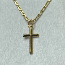 Load image into Gallery viewer, 10K Milled Edge Cross Pendant
