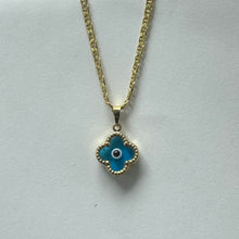Load image into Gallery viewer, 10K Gold Clover Evil Eye Pendant
