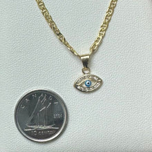 Load image into Gallery viewer, 10K Gold Micro CZ Evil Eye Pendant
