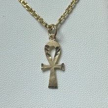 Load image into Gallery viewer, 10K Gold Diamond Cut Ankh Pendant
