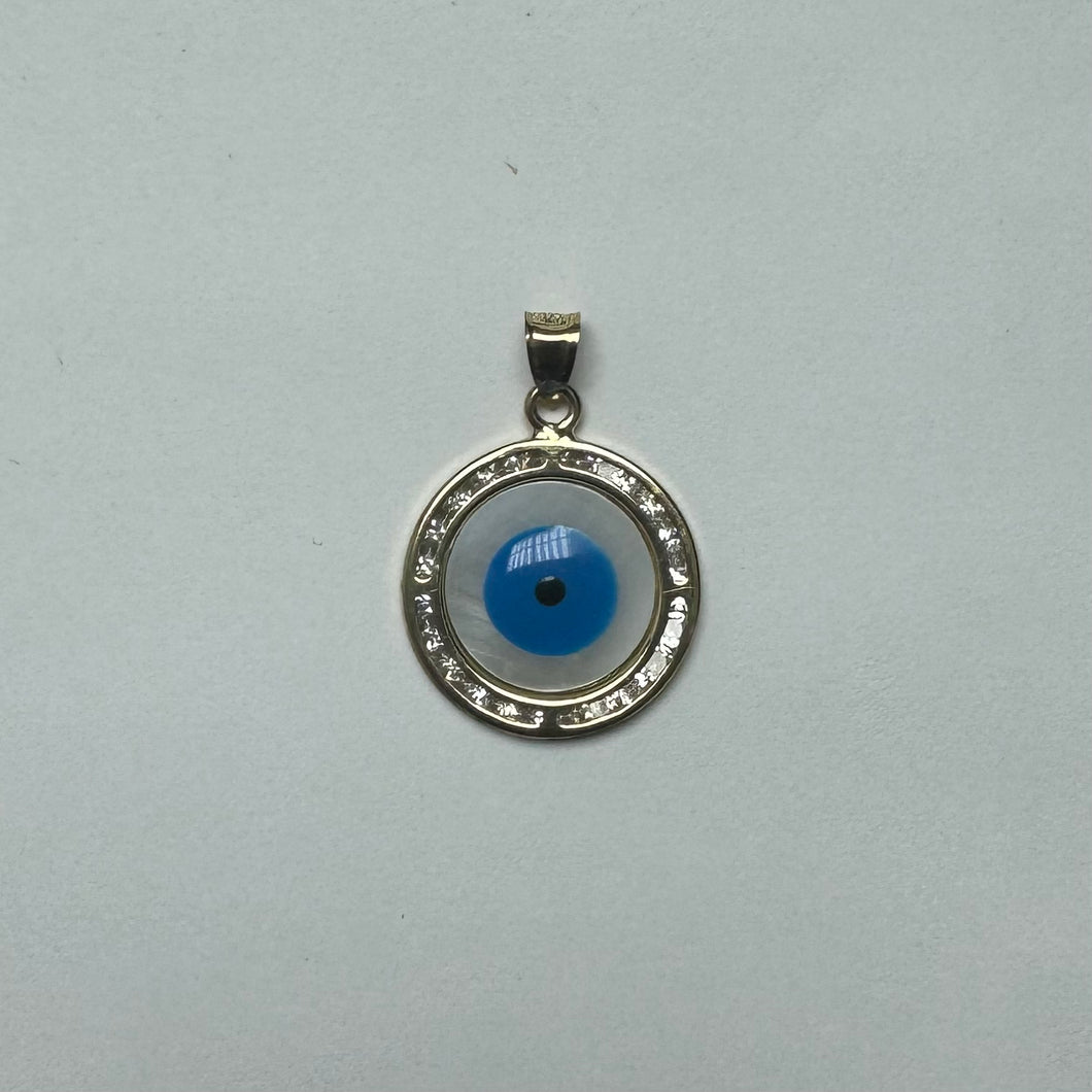 10K Gold Evil Eye Pendant
