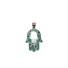 Load image into Gallery viewer, 10K Gold Evil Eye Double Hamsa Necklace

