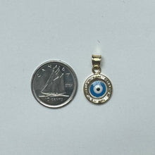 Load image into Gallery viewer, 10K Gold Mini CZ Evil Eye Double Pendant
