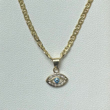 Load image into Gallery viewer, 10K Gold Micro CZ Evil Eye Pendant
