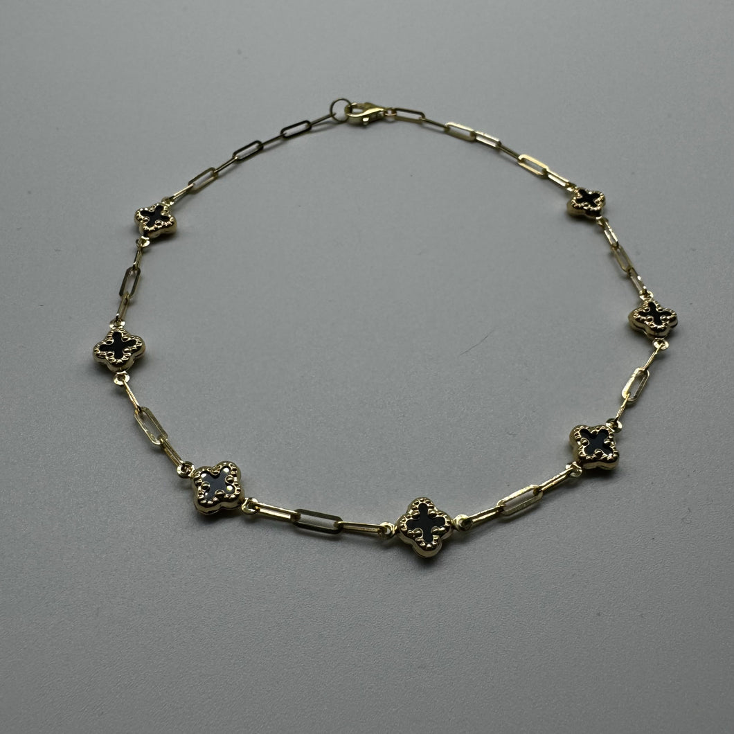 10K Gold Clover Anklet