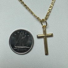 Load image into Gallery viewer, 10K Milled Edge Cross Pendant
