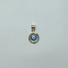 Load image into Gallery viewer, 10K Gold Mini CZ Evil Eye Double Pendant
