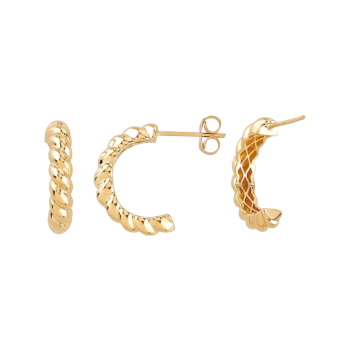 14K Gold Croissant Earrings