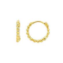 Load image into Gallery viewer, 10K Gold Mini Beaded Hoop Earrings
