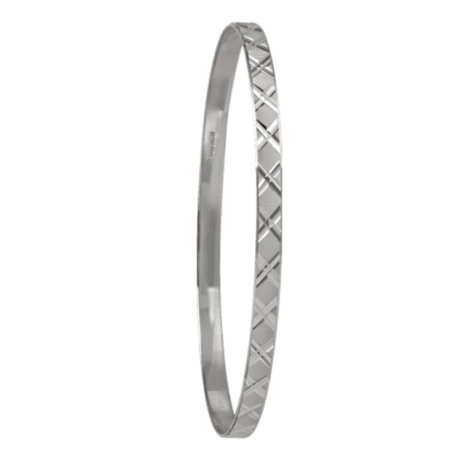 10K Gold Diamond Cut Stackable Bangles