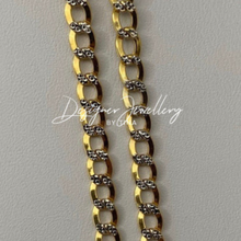 Load image into Gallery viewer, 10K Gold 4mm Two Tone Curb Link Bracelet/Anklet/Chain
