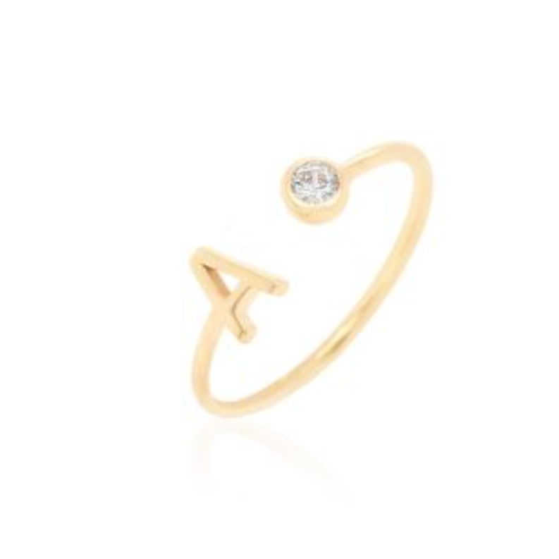 10K Gold Adjustable Initial Ring