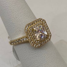 Load image into Gallery viewer, 10K Gold Princess Cut Halo Ring
