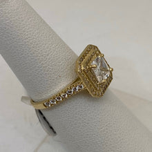 Load image into Gallery viewer, 10K Gold Princess Cut Halo Ring
