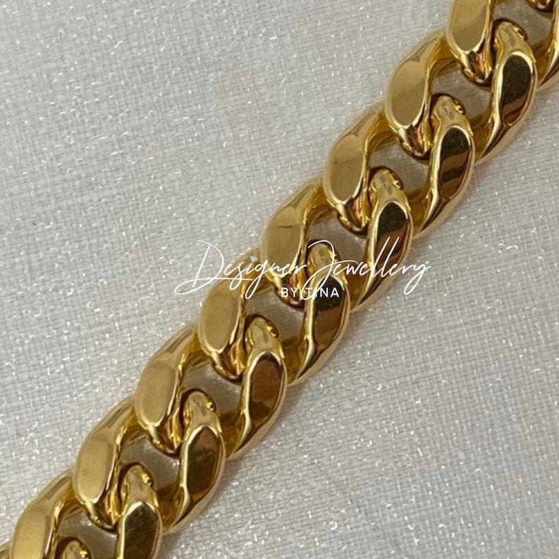 Mens 10K Puffed Miami Cuban Link Chain