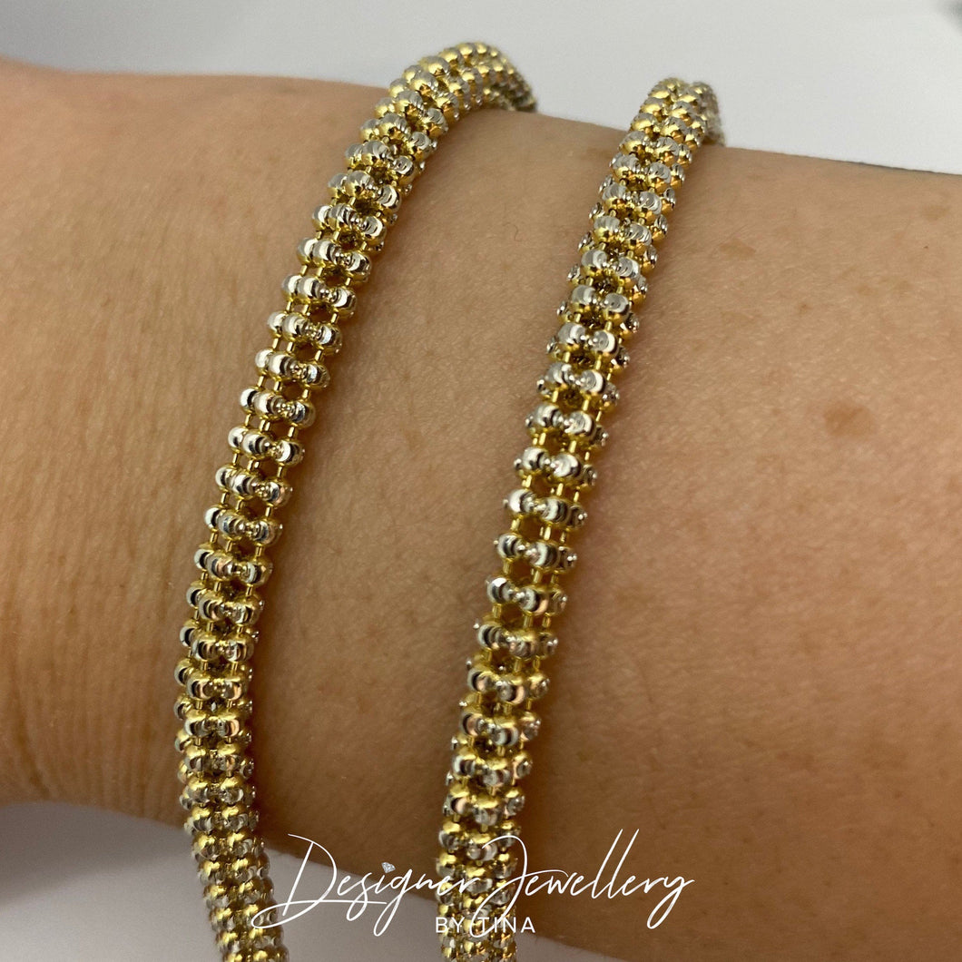 10K Gold 5.5 mm Fancy Link Chain Set